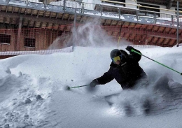 Scott Kneller skiing in the Winter Olympics