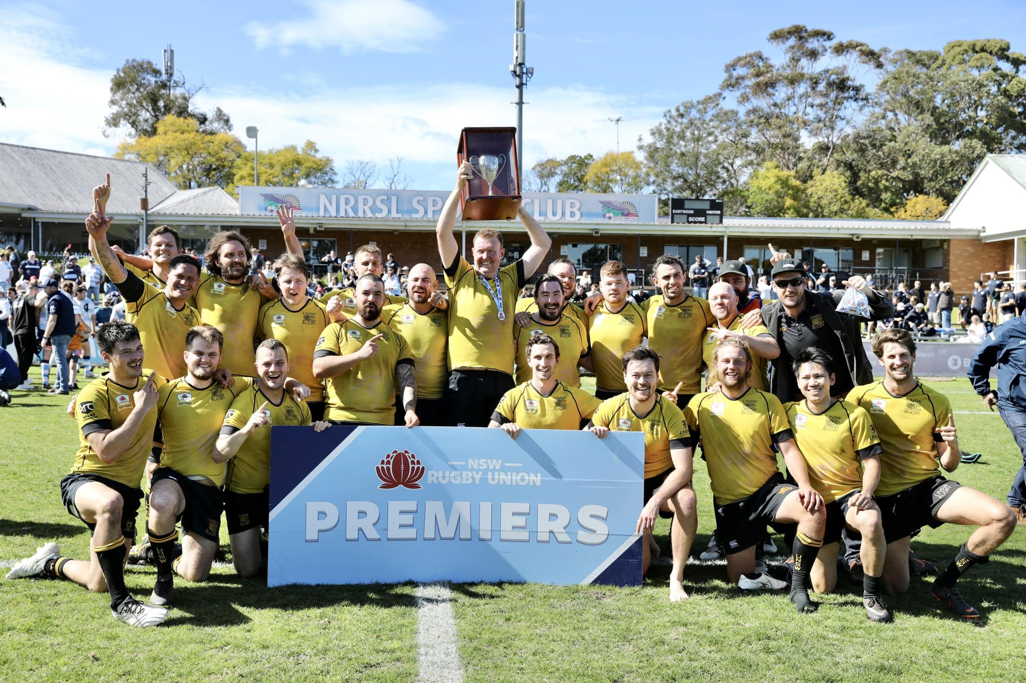 UNSW Rugby Club with their premiership trophy