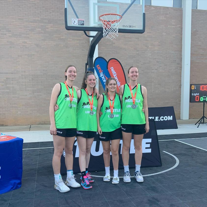The 2021 Silver Medal-Winning UNSW Women's 3x3 basketball team (Credit - UNSW Basketball). 