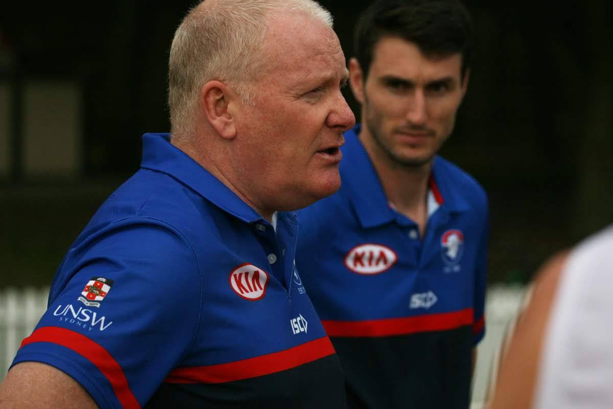 UNSW-ES Bulldogs president Stephen Dunkley introduces new coach Dean Towers to the club