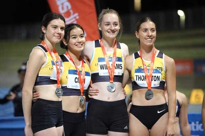 UNSW women's relay team on the podium