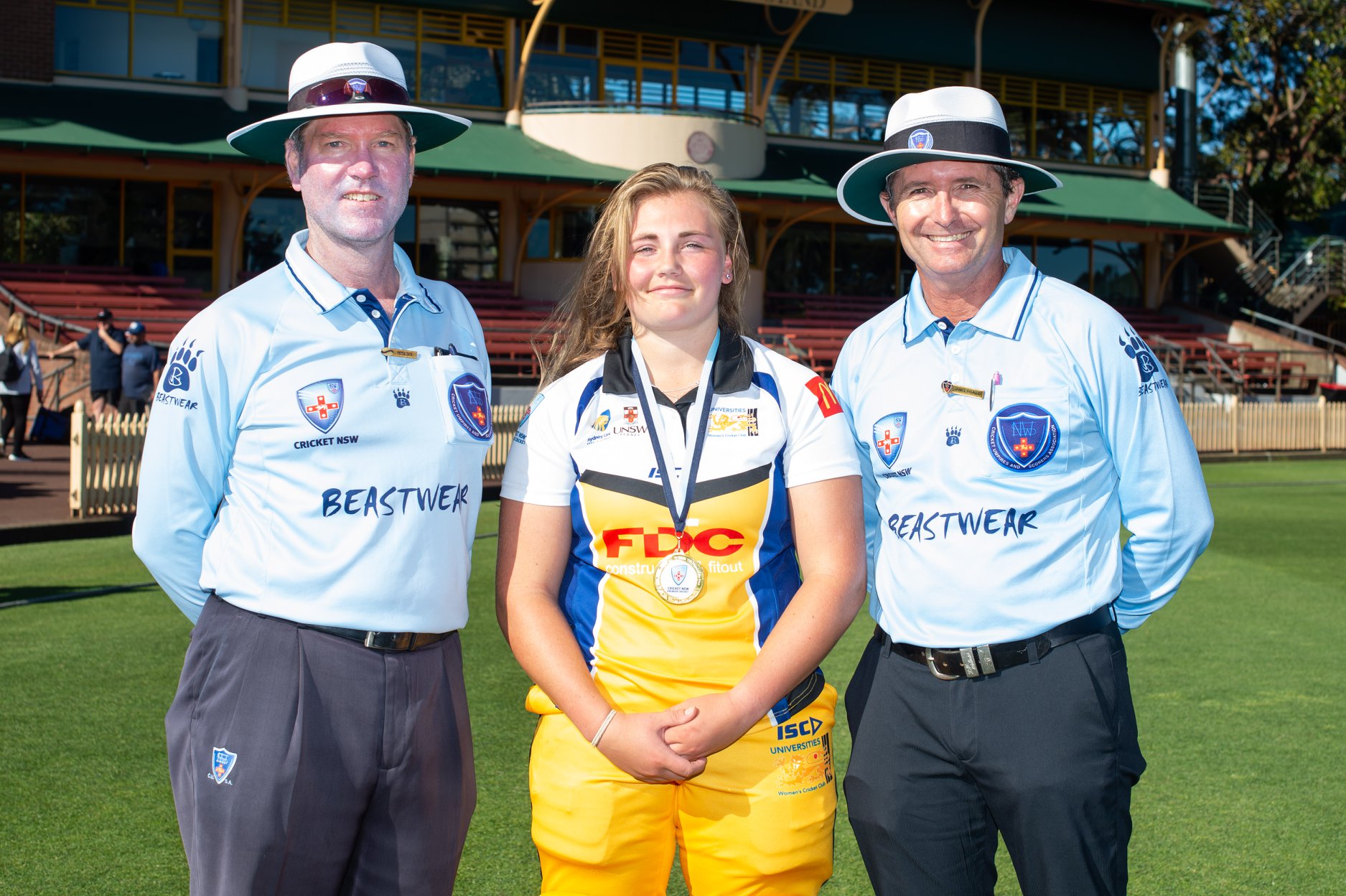 Bess Heath was the Player of the Match, batting Universities to victory with 65 runs from 36 balls.