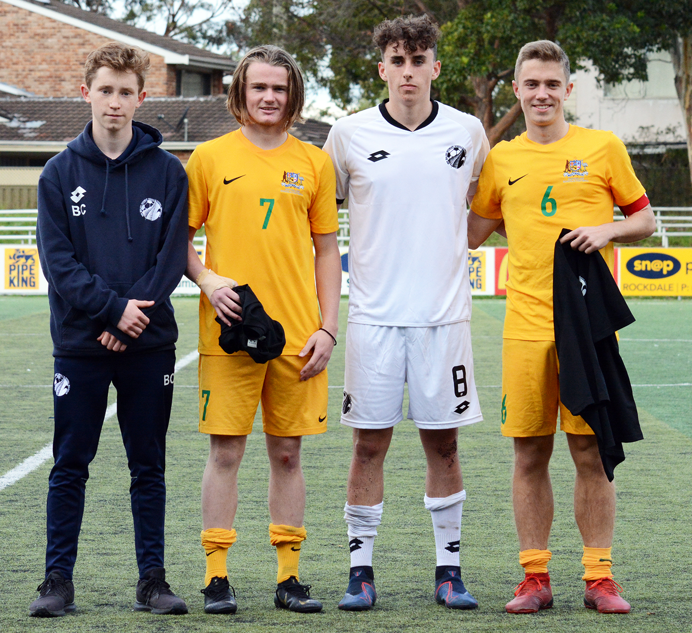 Max Balard (right) with the other captains of the 17U and 19U Australian and New Zealand Schoolboys teams