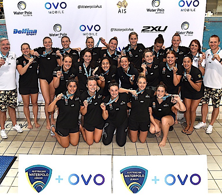 The UNSW-Wests Killer Whales celebrate their bronze medal win