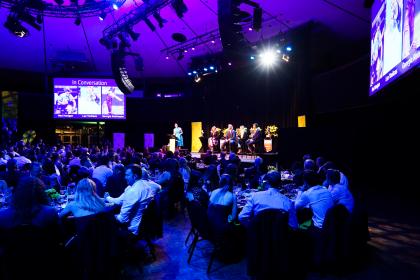 Some of UNSW's elite athletes participating in a Q&A at the Blues Dinner